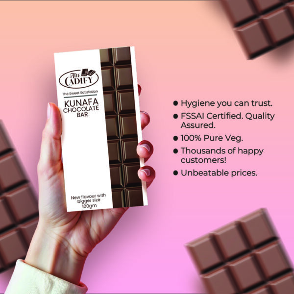 Dubai Kunafa Chocolate Bar (100g) - Image 2